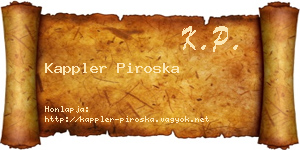 Kappler Piroska névjegykártya